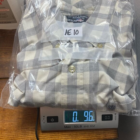 Ralph Lauren Jeans Co. Button Down Men's size XL Long Sleeve Plaid Gray White - Picture 7 of 7